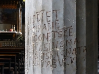 Graffiti column, Church of San Nicola in Cacere