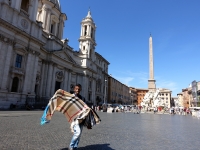 Scarf vendor in Piazza Navona